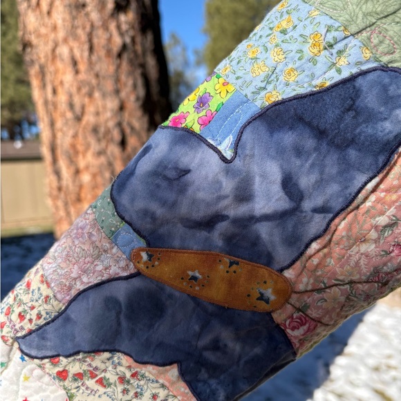 Upcycled quilted swing style Colorful Patchwork Quilted Jacket - Picture 5 of 11